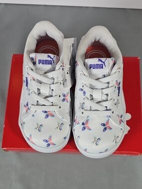 Puma Jada Butterfly Paint Toddler Sneakers White Pink Purple Floral Size 8C NWT